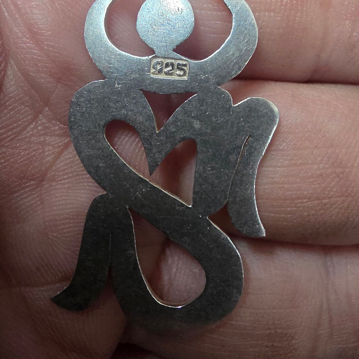 925 Silver OM Pendant with Wheat Chain