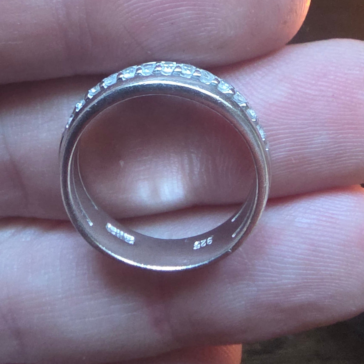 925 Sterling Silver Zirconia Band Ring – Size P½