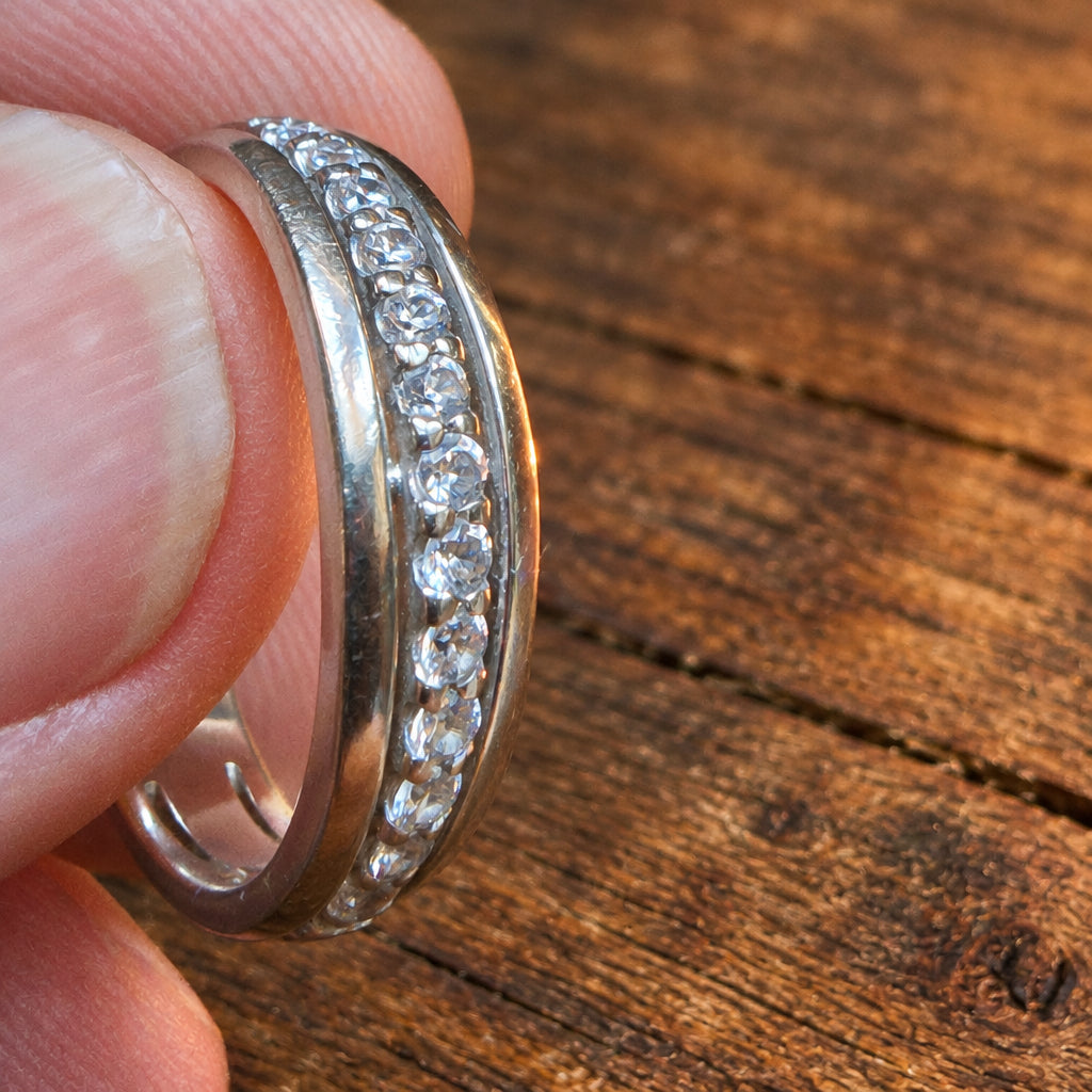 925 Sterling Silver Zirconia Band Ring – Size P½