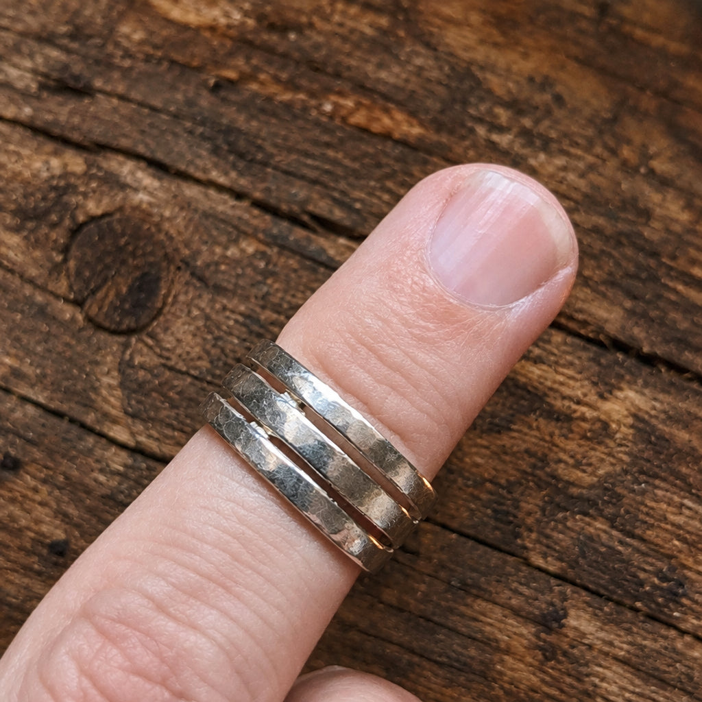 925 Sterling Silver Grooved Band Ring – Size K½–L