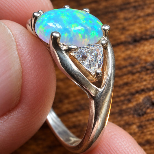 Opal 925 Sterling Silver Ring – Size P½