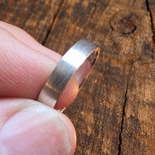 925 Brushed Silver Band Ring – Size P