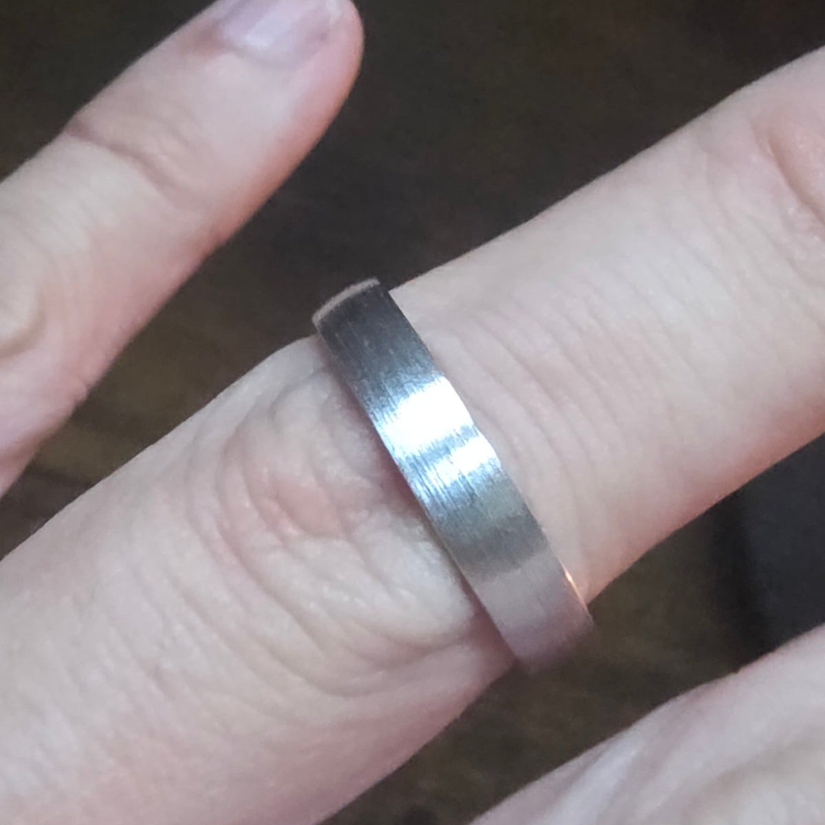 925 Brushed Silver Band Ring – Size P