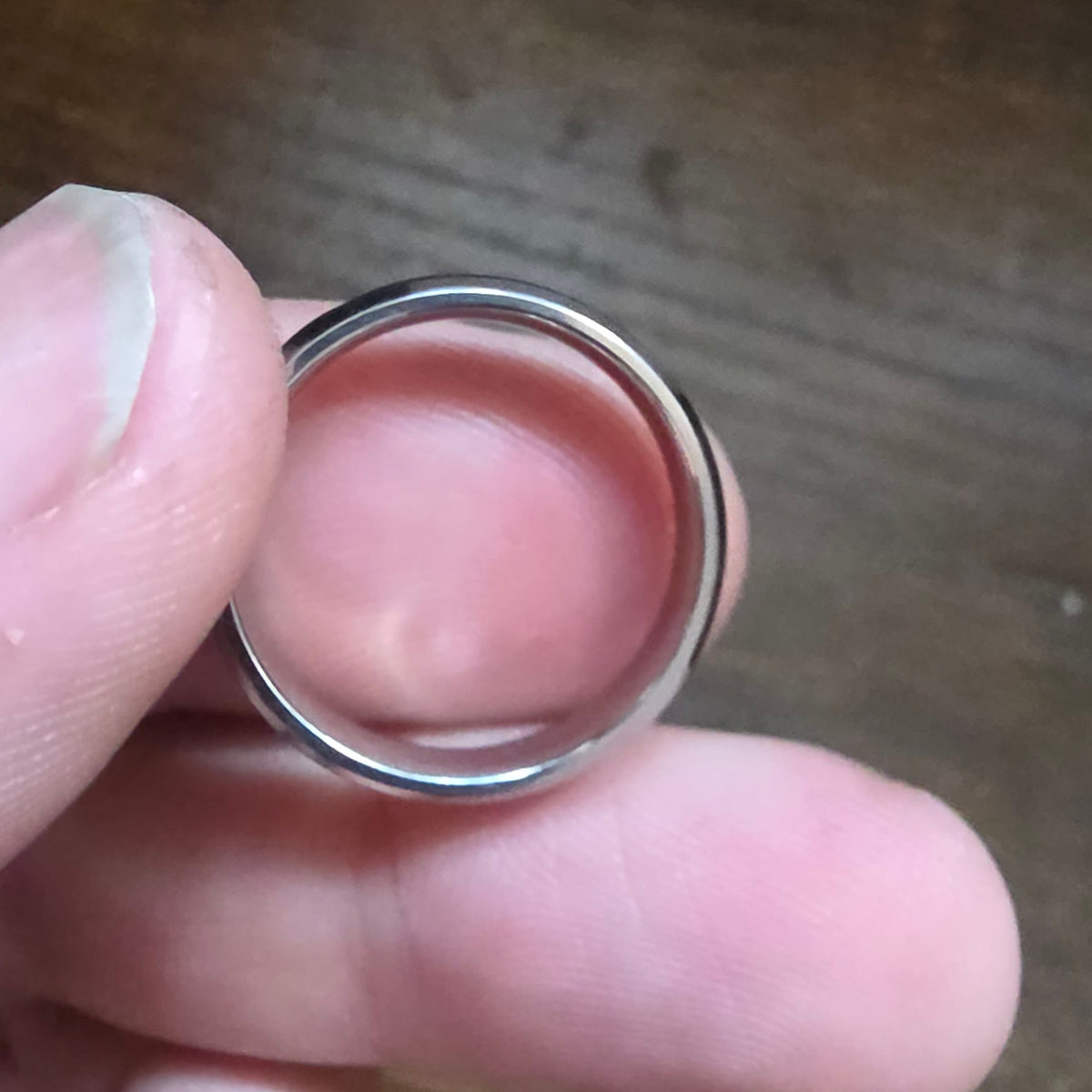 Brushed Titanium Diamond Band Ring – Size P½