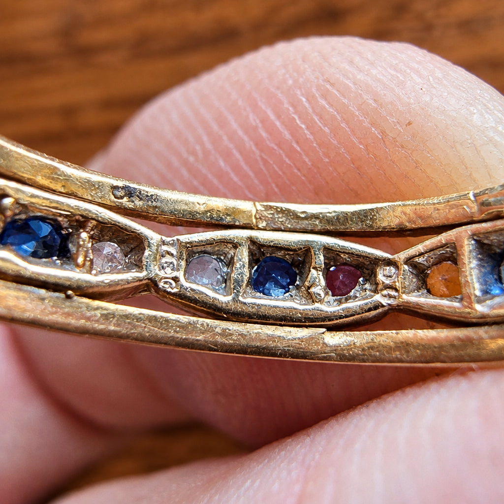 9ct Gold Sapphire & Diamond Twisted Eternity Ring – Size N