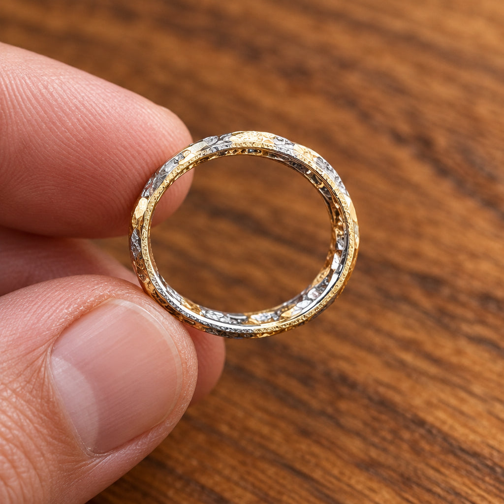 9ct Gold Sapphire & Diamond Twisted Eternity Ring – Size N