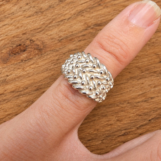 Hallmarked Silver Keeper Ring, Size I½