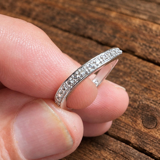 Bradford Gold Exchange Silver Cubic Zirconia Twisted Band Ring – Size N