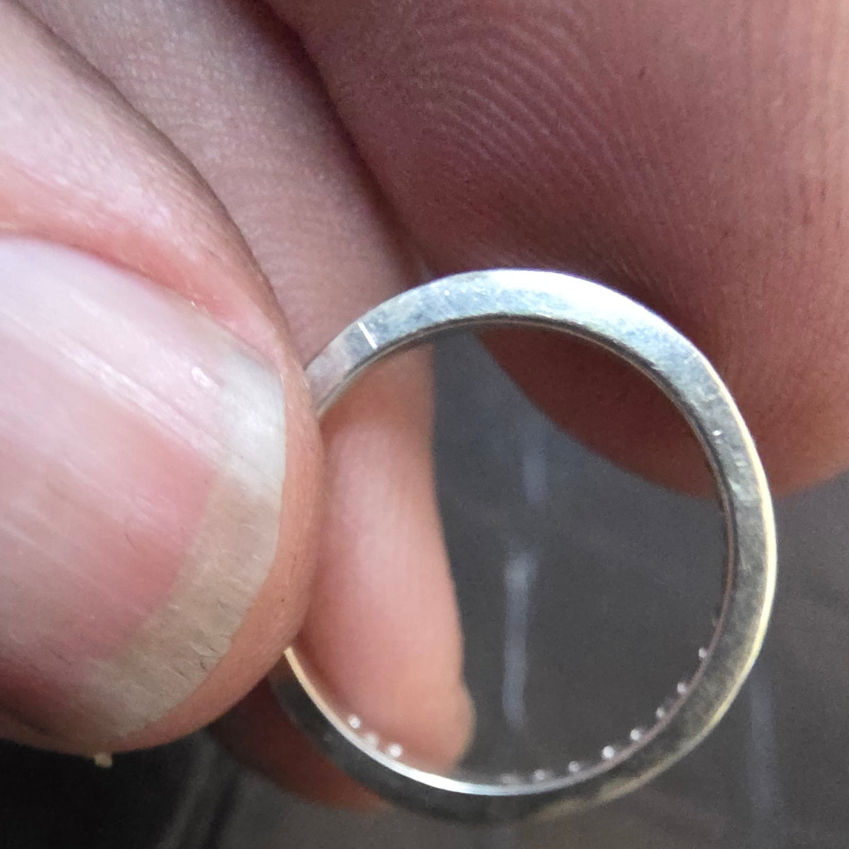 9ct White Gold Diamond Eternity-Style Ring – Size Oi