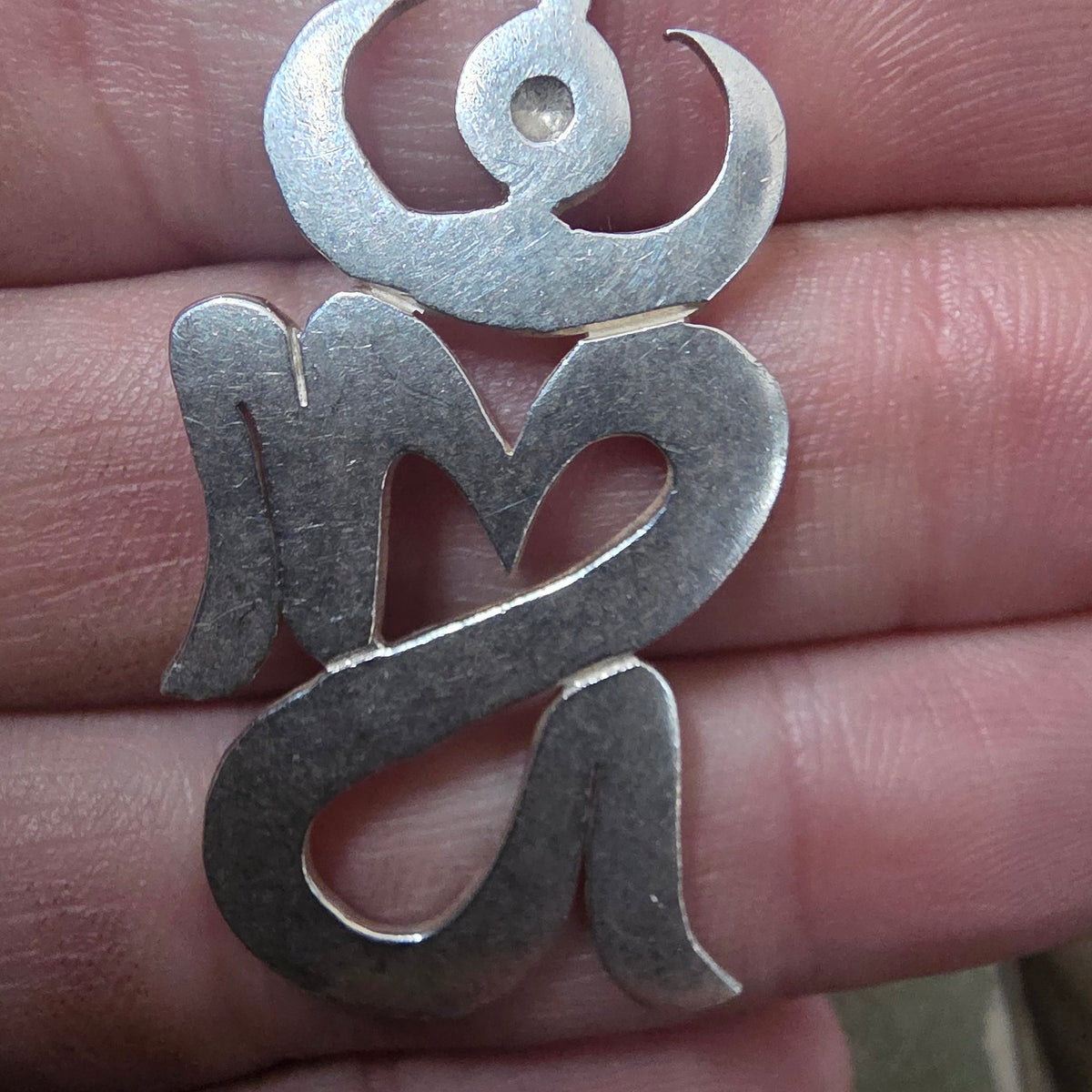 925 Silver OM Pendant with Wheat Chain