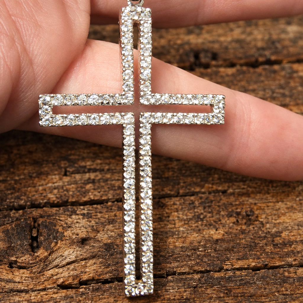 925 Sterling Silver Zirconia Cross Necklace – 18-Inch Chain