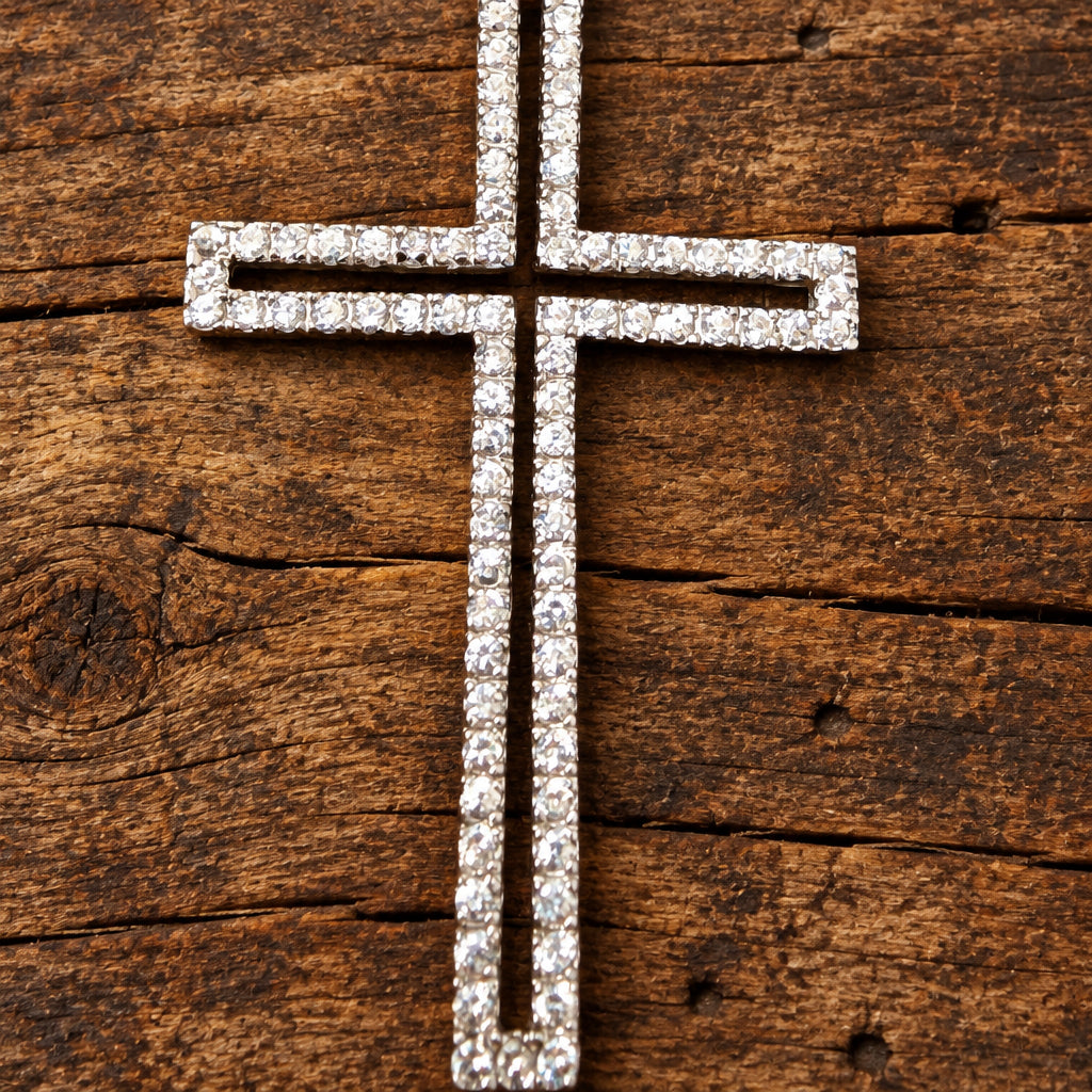 925 Sterling Silver Zirconia Cross Necklace – 18-Inch Chain