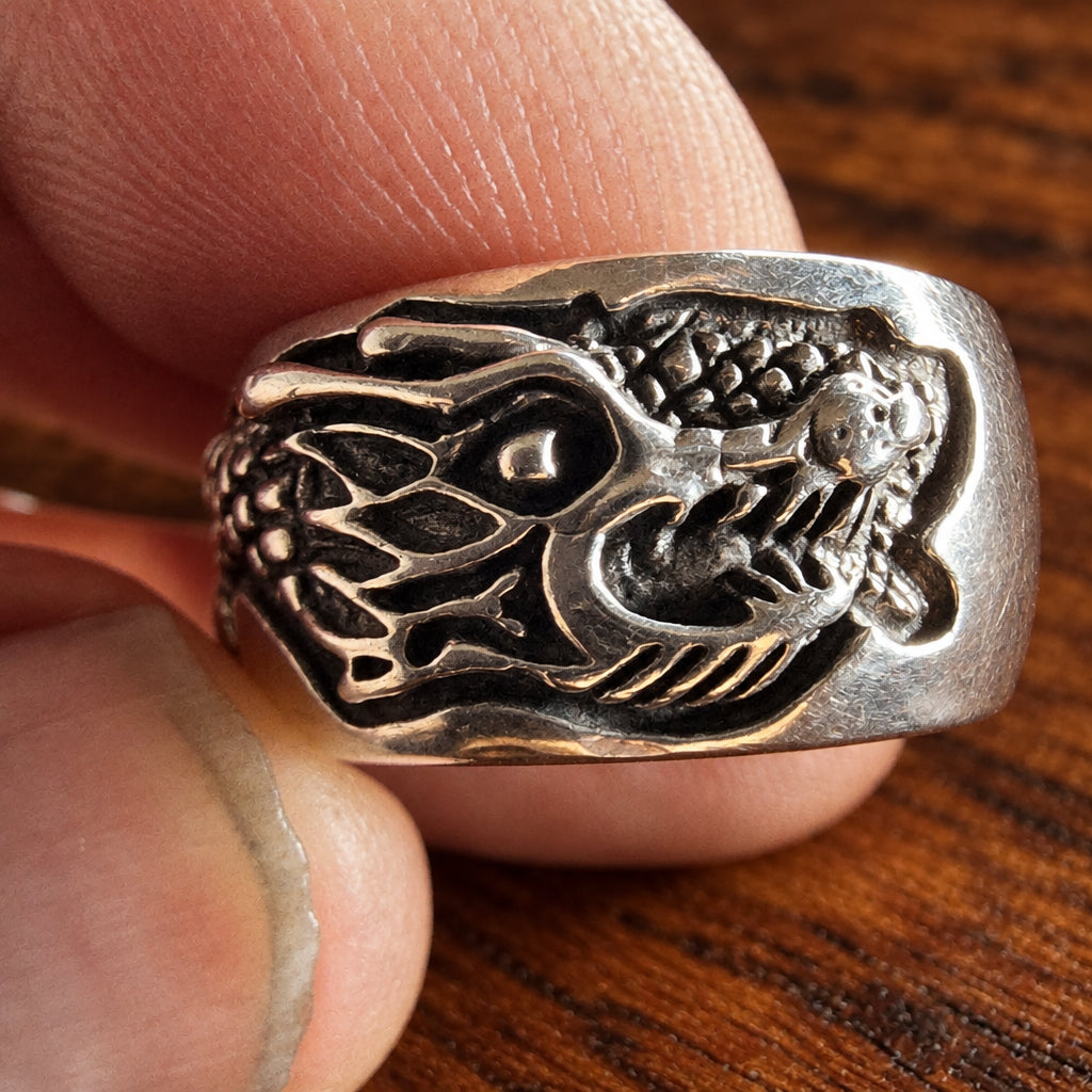 925 Sterling Silver Dragon Ring – Size U