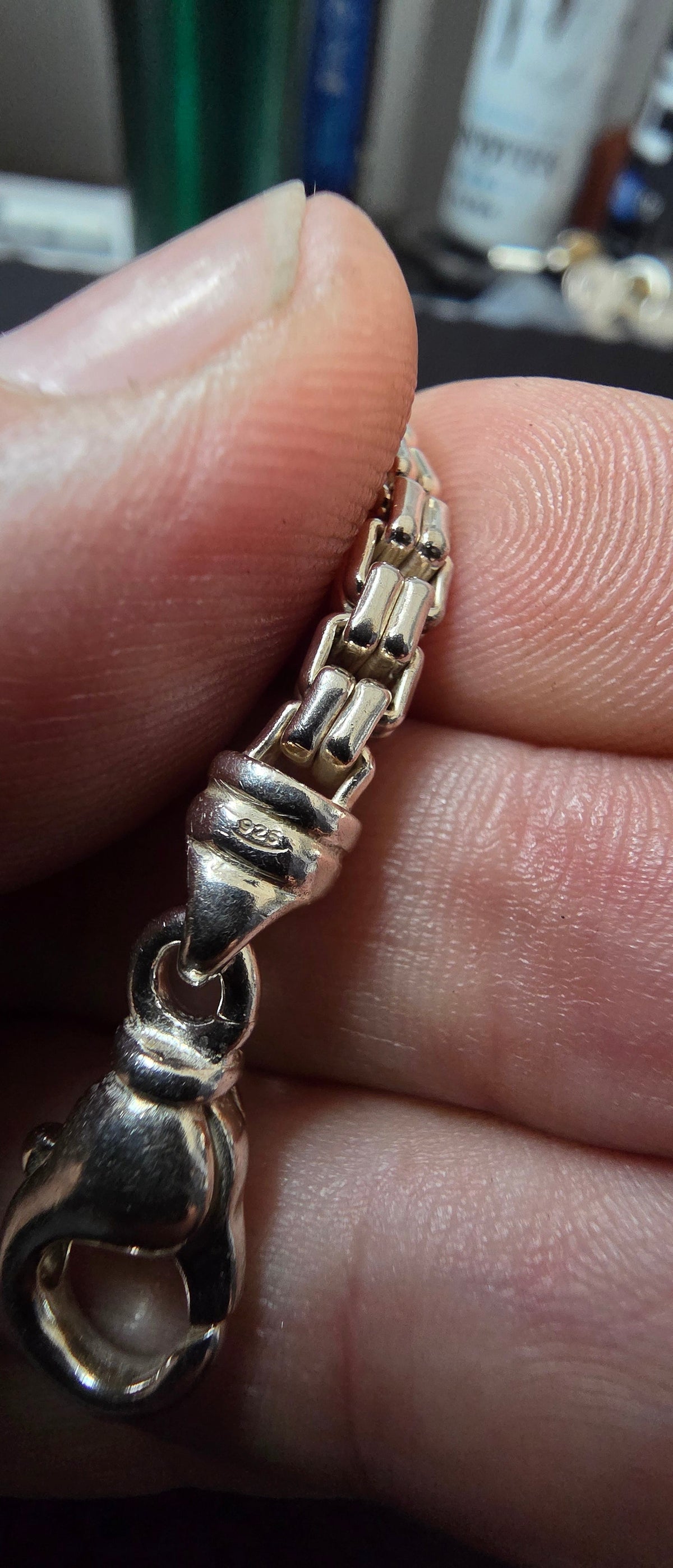 925 Silver Square Byzantine Bracelet – 7.5 Inches