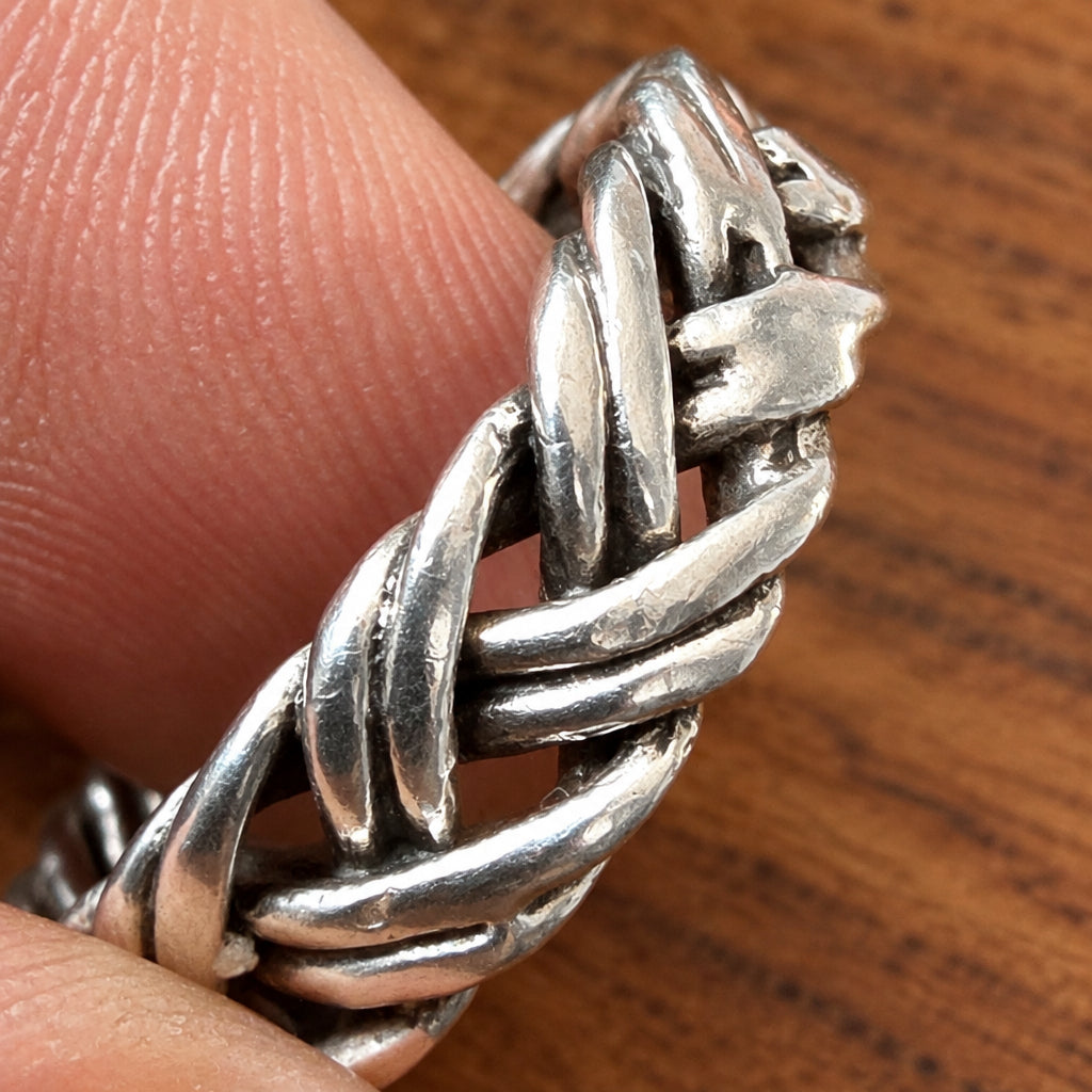 925 Silver Wheat Link Band Ring