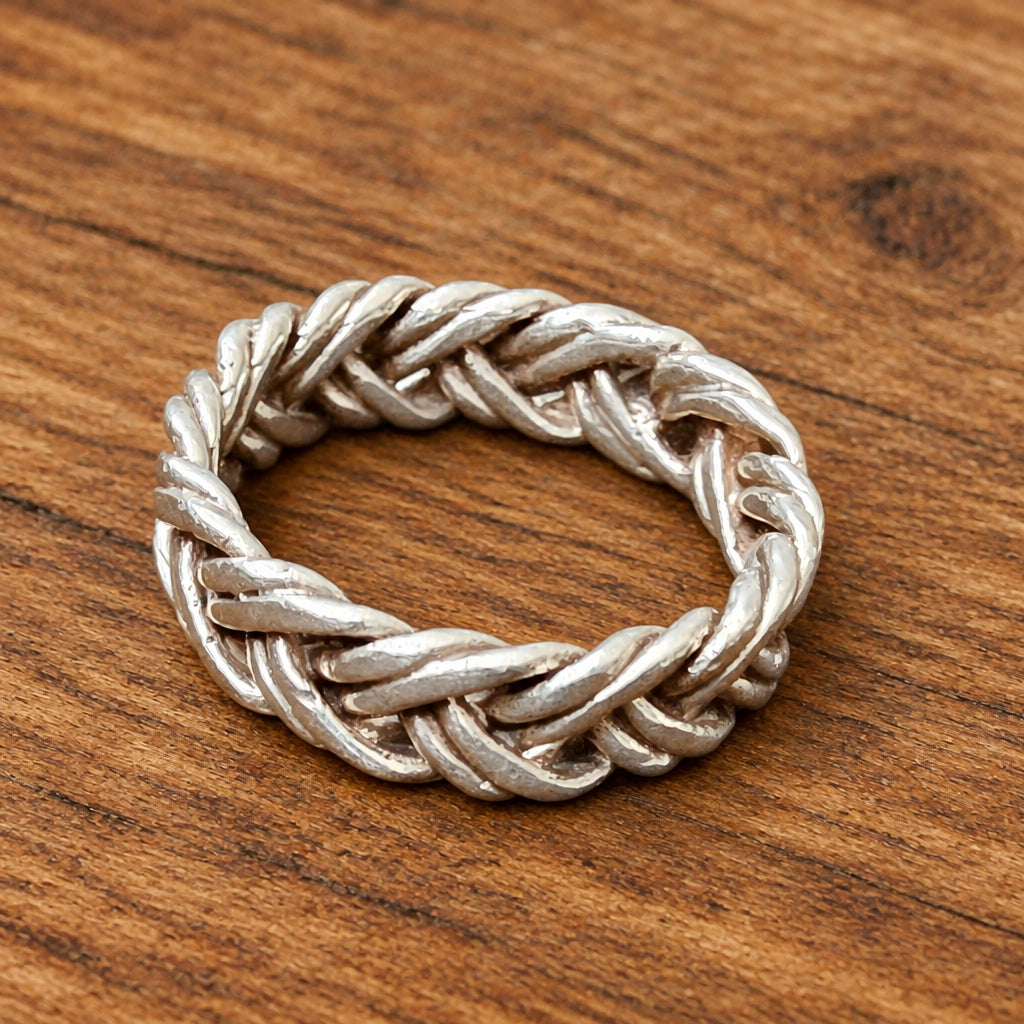 925 Silver Wheat Link Band Ring