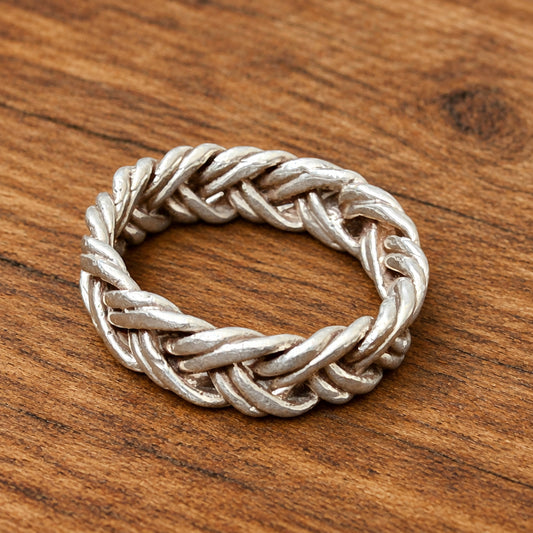925 Silver Wheat Link Band Ring