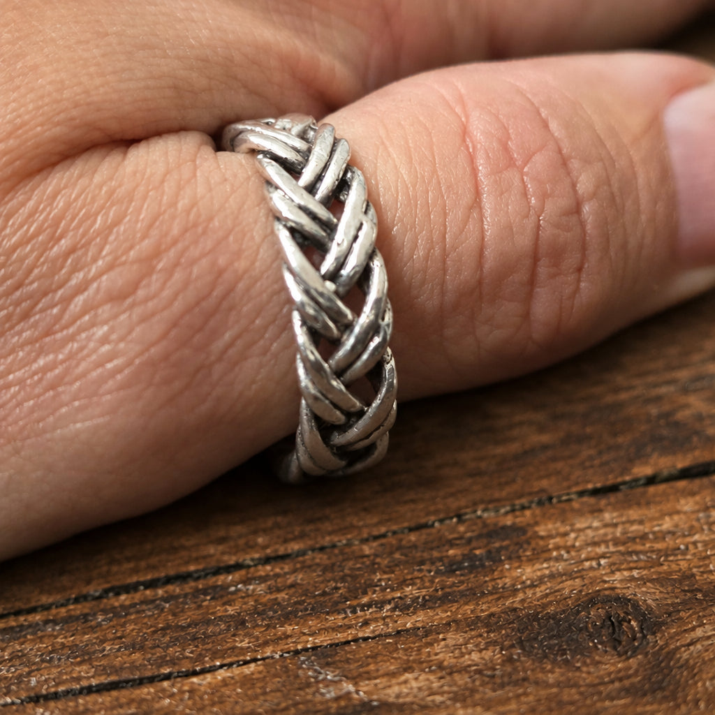 925 Silver Wheat Link Band Ring