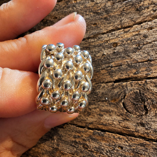 925 Sterling Silver Keeper Ring, Size S, 20g