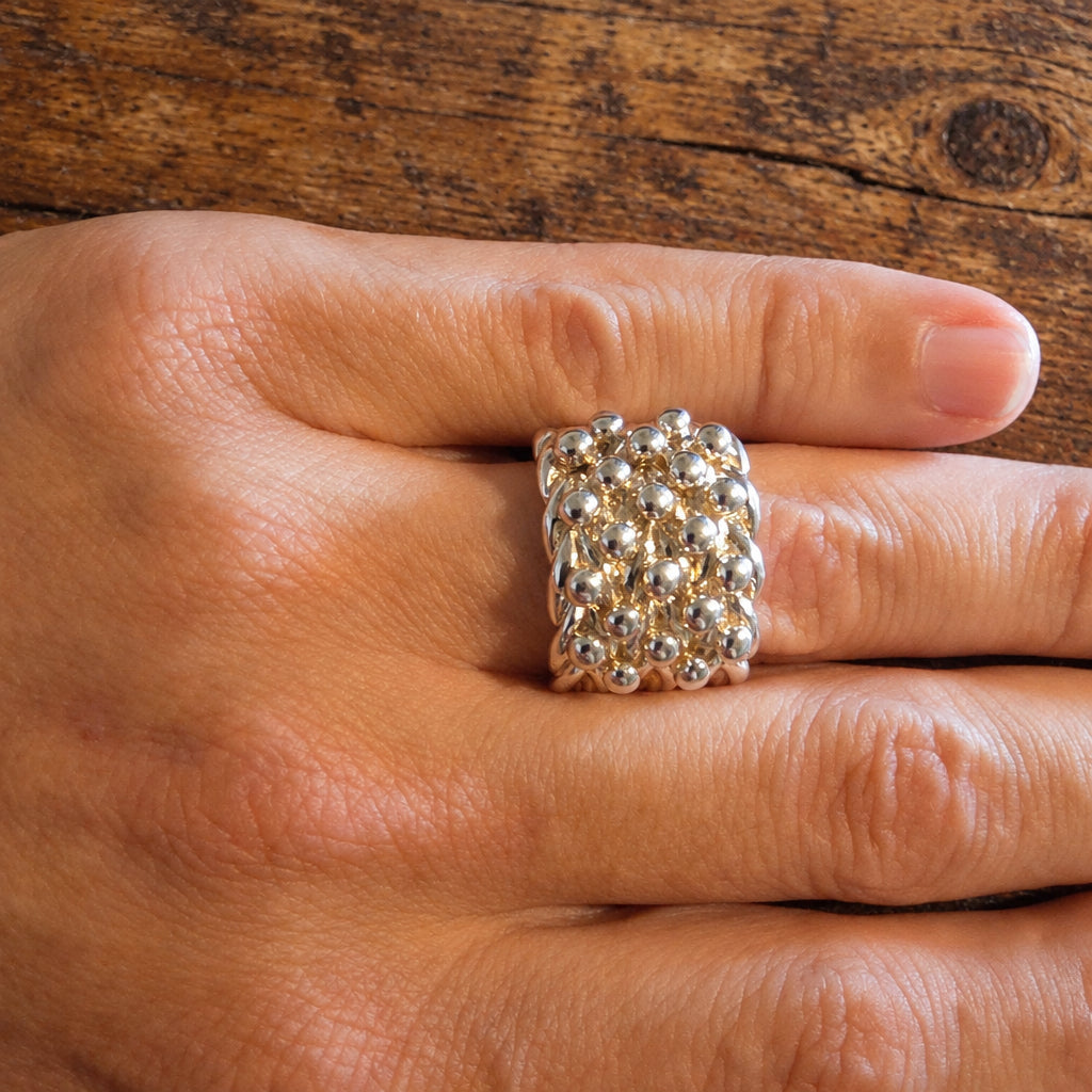 925 Sterling Silver Keeper Ring, Size S, 20g