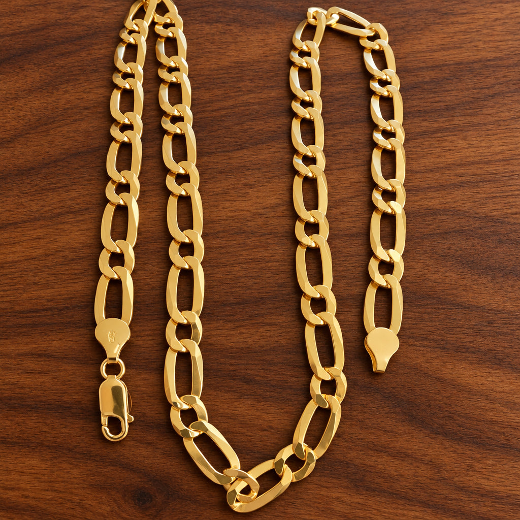 Gold-Plated 925 Silver Figaro Chain – 20 Inch
