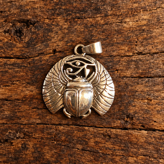 925 Silver Eye of Horus Egyptian Scarab Pendant