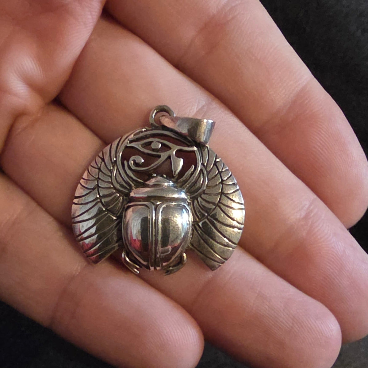 925 Silver Eye of Horus Egyptian Scarab Pendant