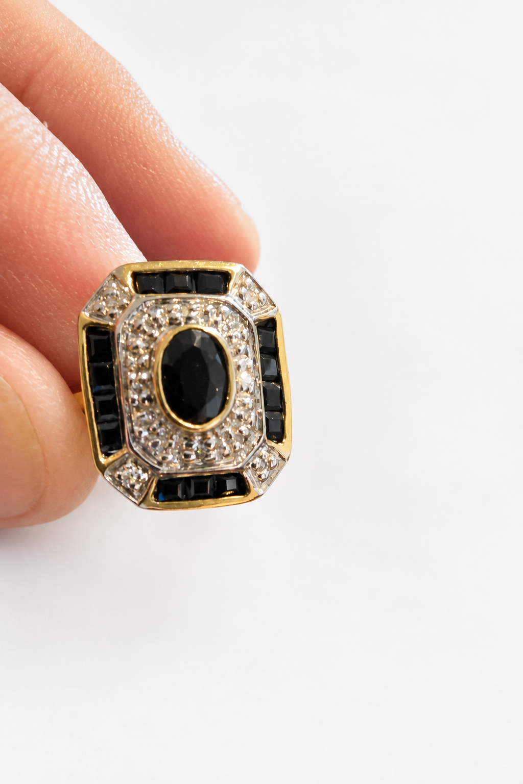 First ring photo with soft white background