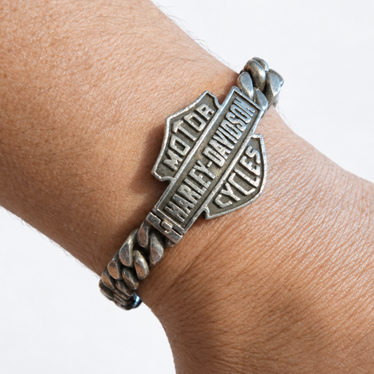 Vintage Harley-Davidson 925 Silver Bracelet, 8.5 Inches