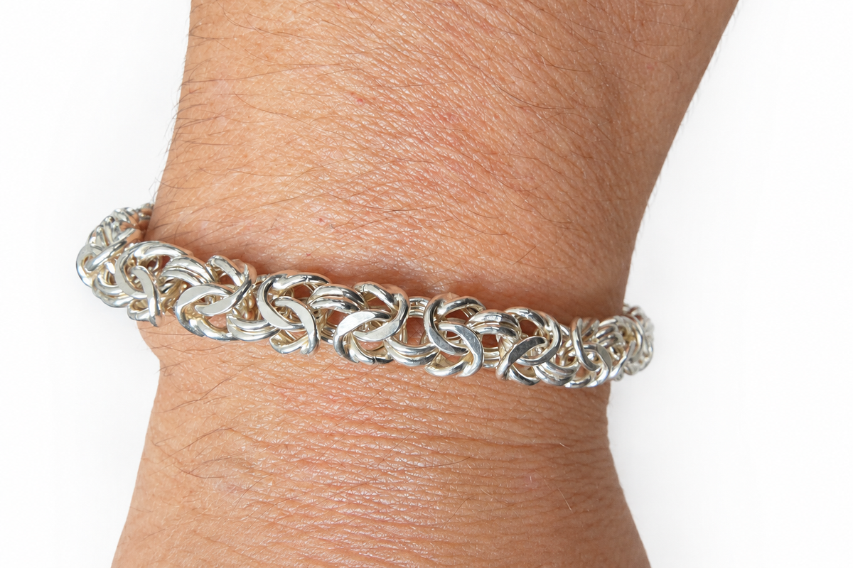 925 Silver Byzantine Bracelet – 7.5 Inches