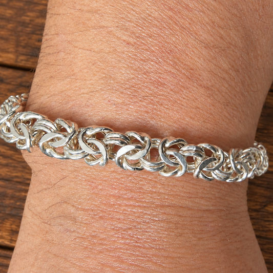 925 Silver Byzantine Bracelet – 7.5 Inches