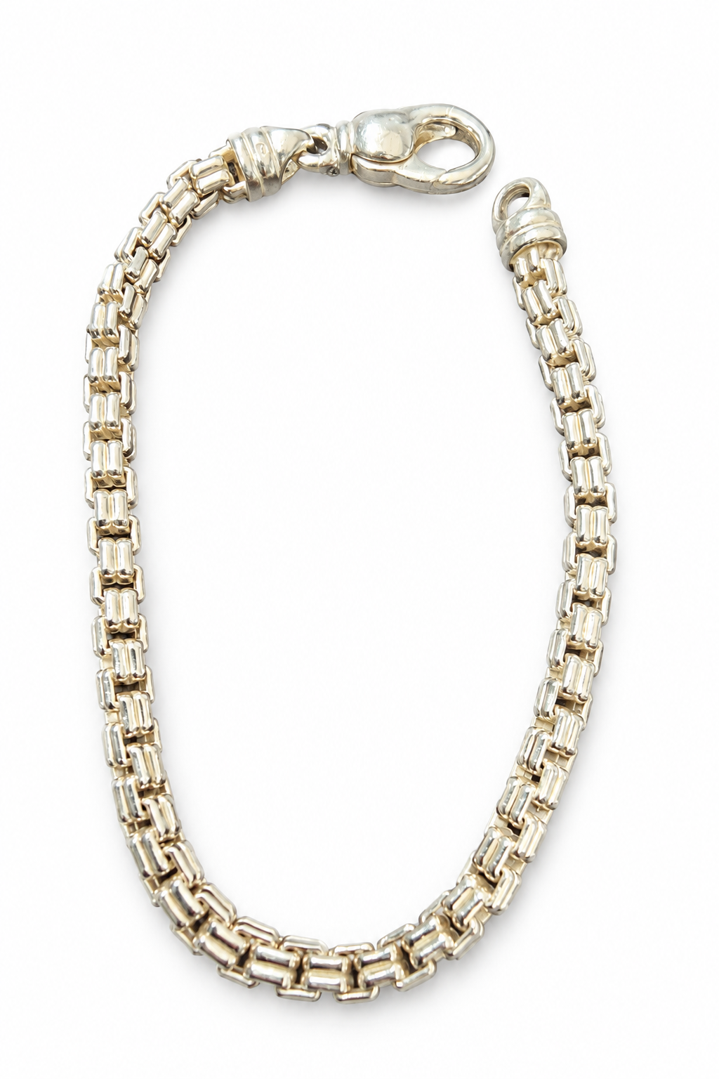 925 Silver Square Byzantine Bracelet – 7.5 Inches