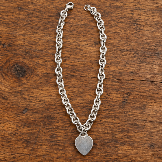 Tiffany & Co. Return to Tiffany Heart Tag Necklace, 925 Sterling Silver, 16 Inch, 70g