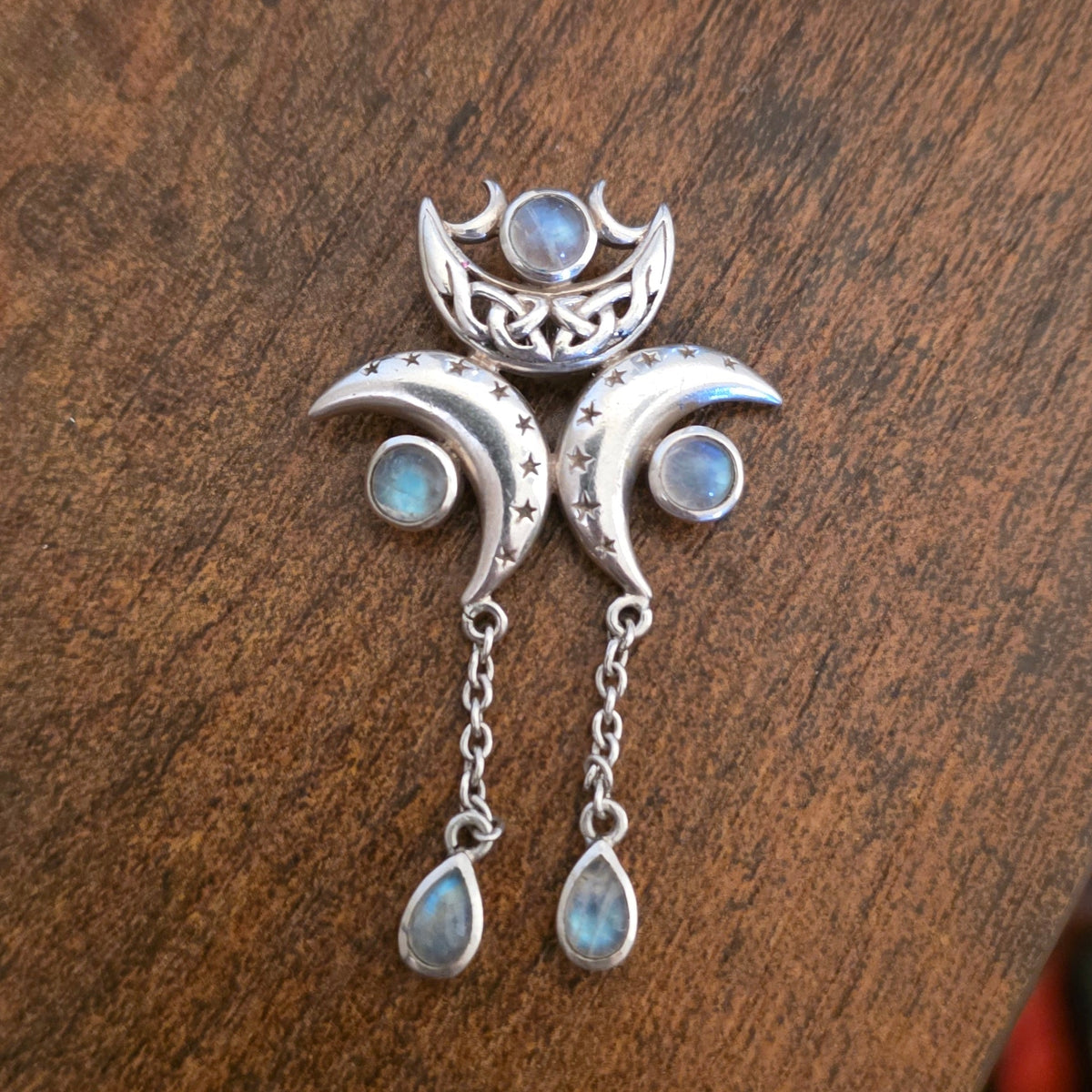 Vintage Peter Stone 925 Silver Moonstone Pendant