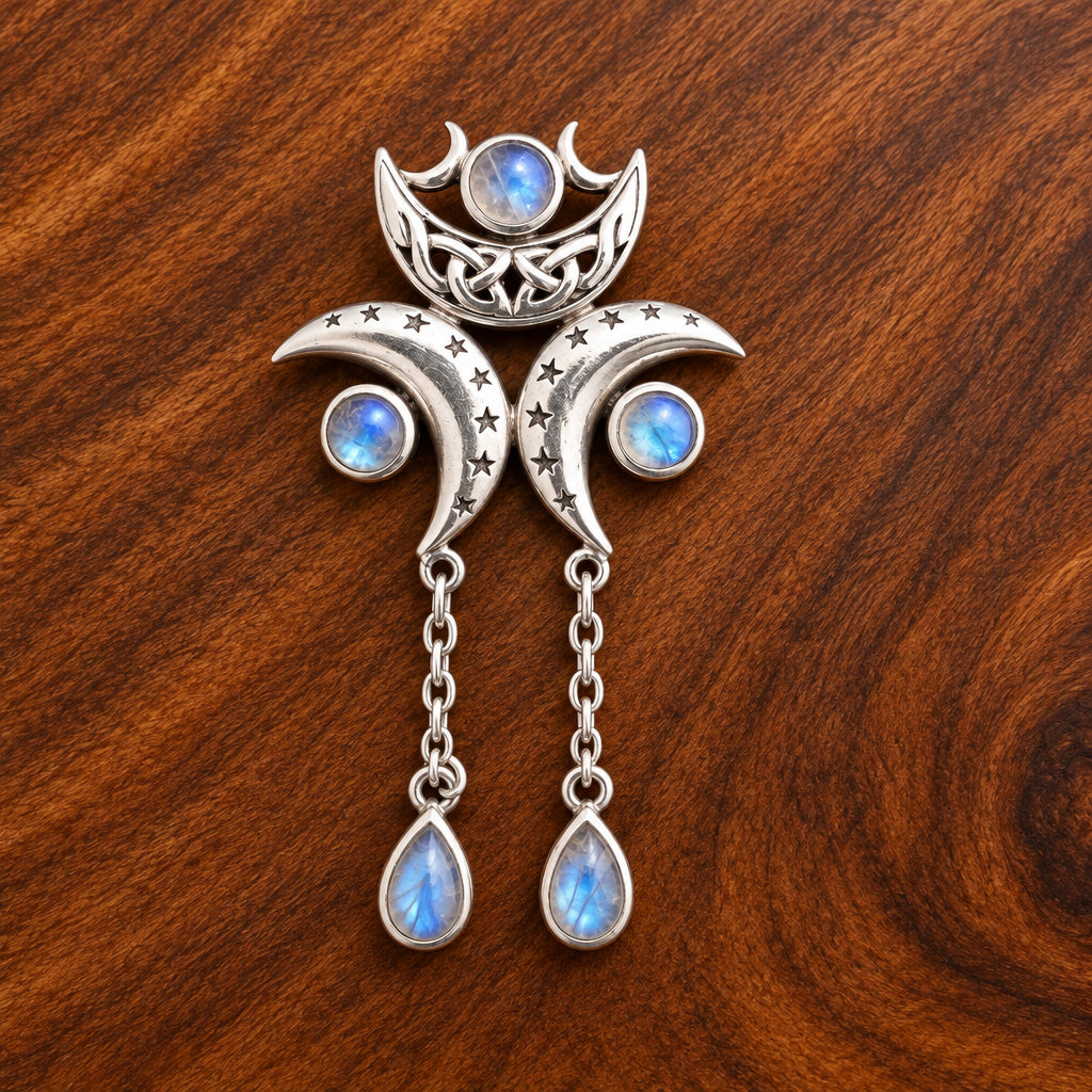 Vintage Peter Stone 925 Silver Moonstone Pendant