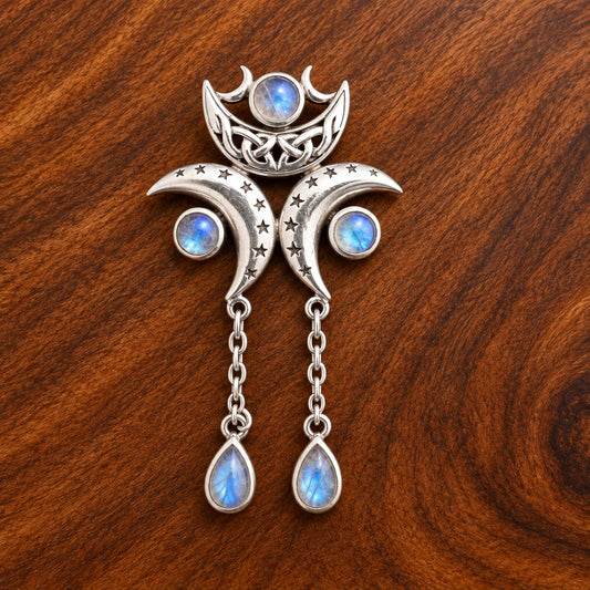 Vintage Peter Stone 925 Silver Moonstone Pendant