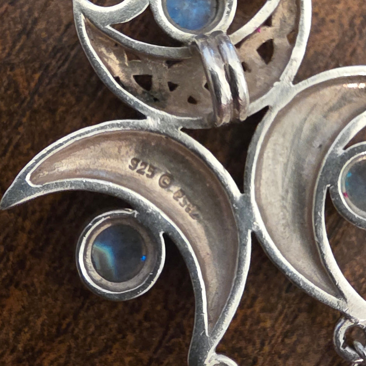 Vintage Peter Stone 925 Silver Moonstone Pendant