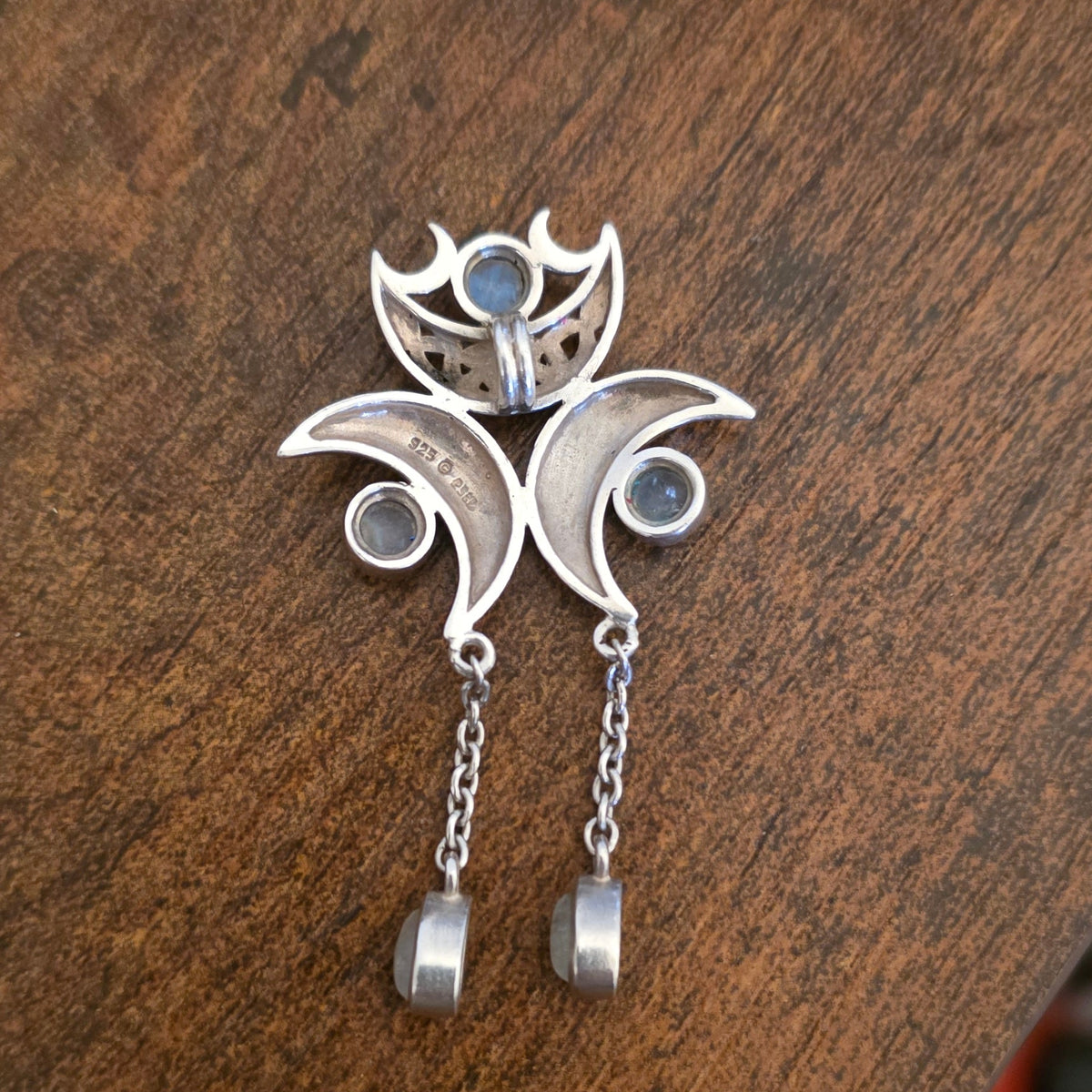 Vintage Peter Stone 925 Silver Moonstone Pendant