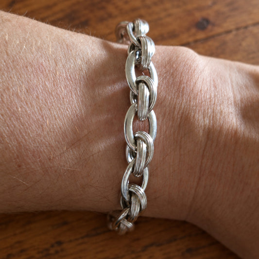 925 Sterling Silver Twisted Link Bracelet